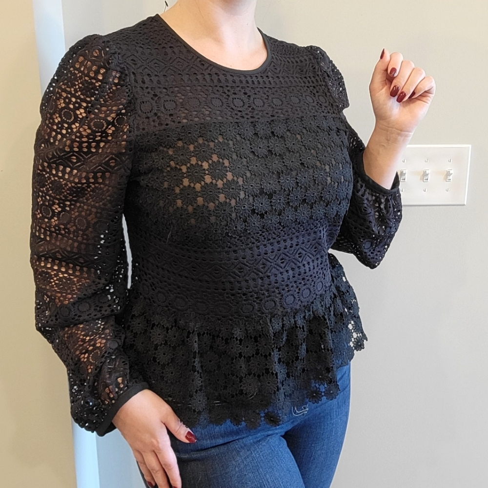 Lace Peplum Blouse